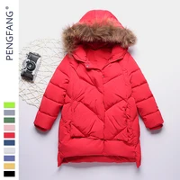 

Clearance sale faux fur hooded kids long jacket winter coats for girls