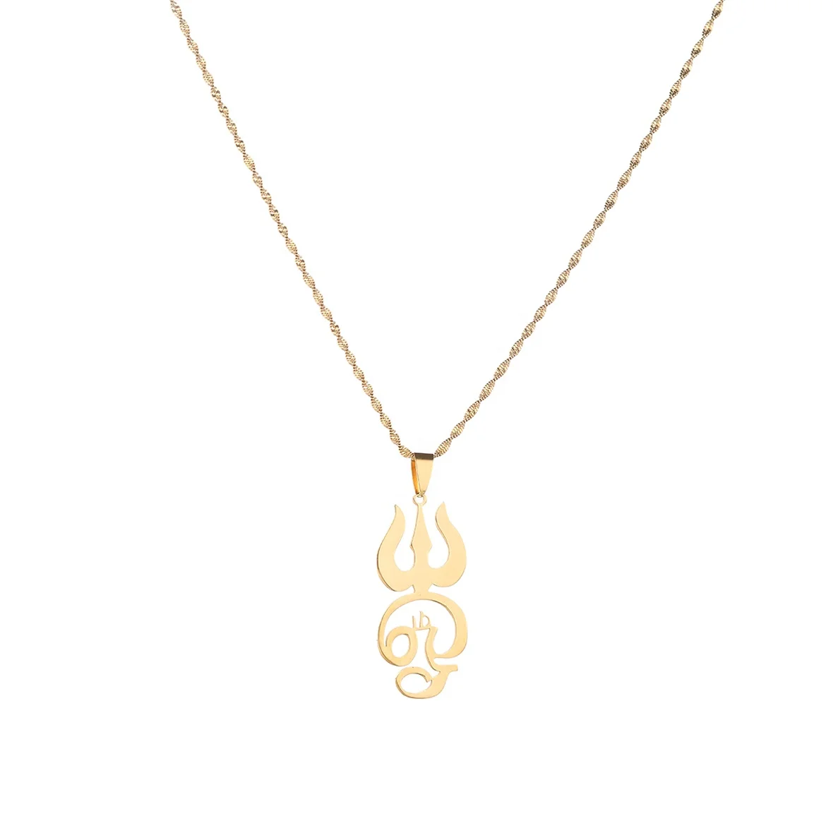 

Stainless Steel Tamil Om Sign Pendant Necklaces for Women TAMIL OM Symbol Indian Jewelry