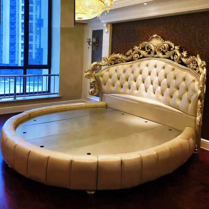 Royal Luxury Carved Round Bed New Classic Bedroom Furniture For Home