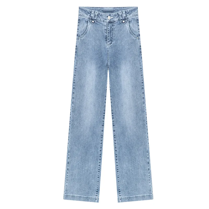 

2020 New Arrivals Spring Summer fashion High waist straight leg denim ladies women jeans