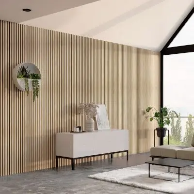 

High quality fireproof wooden sound-absorbing Acoustic polyester slat wall decoration acoustic slat wall panels