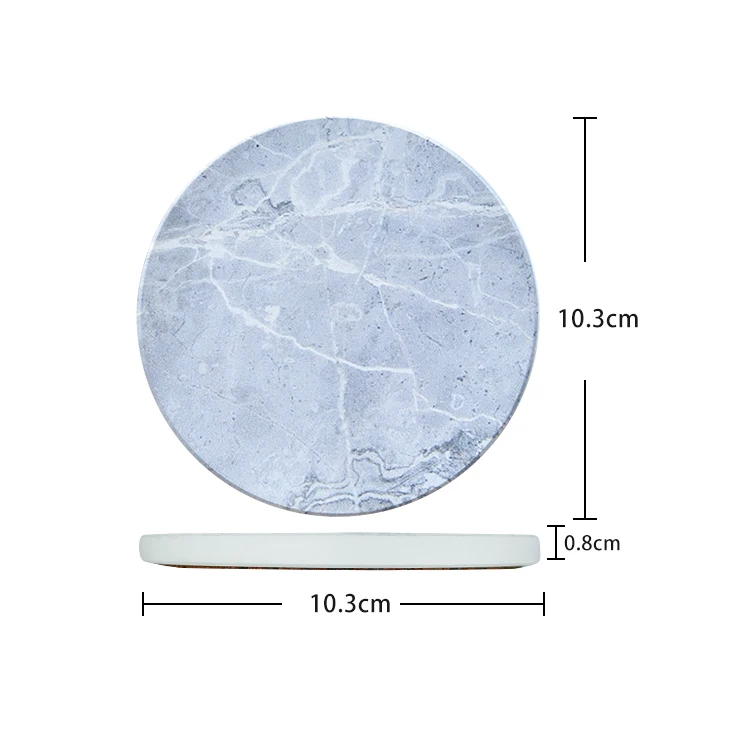 

Wholesale Amazon Marble Pattern Absorbent Stone Ceramic Drink Coaster Holder