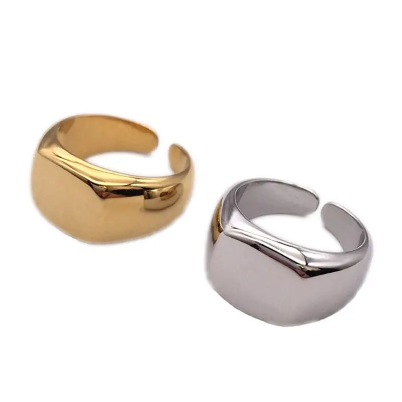 

Adjustable 18K Gold plated Signet Rings Blanks for Women