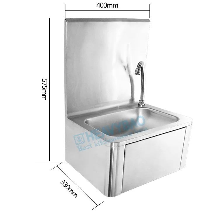 
Commercial hand free knee operated sink stainless steel sink washing basin for restaurant 