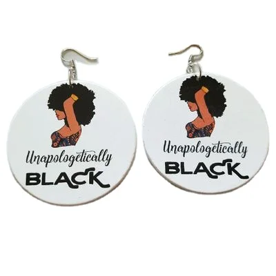 

Bohemia Jewelry Gifts African Women Painted Wooden Earrings Round Circle White Women Hair Wood Drop Earrings for Girls, Picture shows/custom color