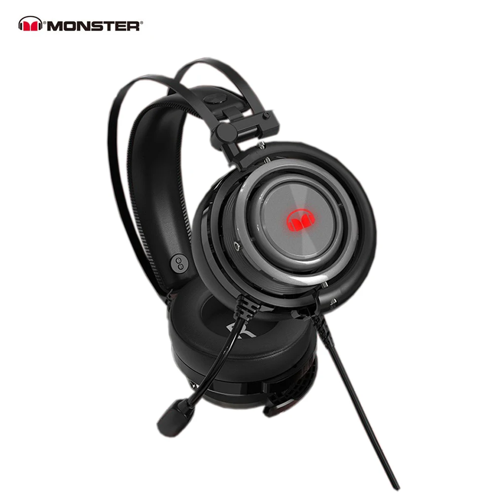 

Monster gamer headset RGB light usb music wired headsets gaming stereo earphone headphones gaming headset with mic for PC