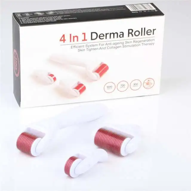 

4 in 1 derma roller set 0.5mm 1mm 1.5 mm microneedle zgts derma rollers skin dermaroller 540 titanium price for sale