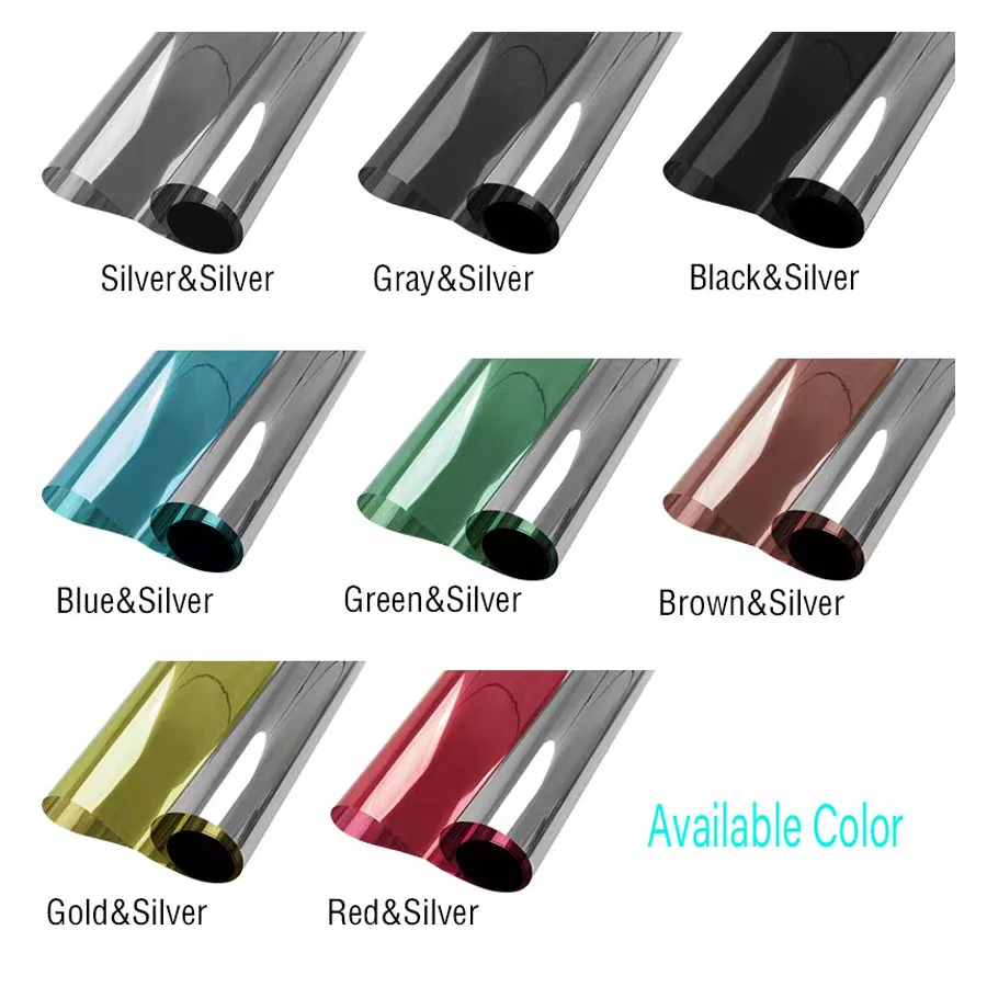 

Oem/Odm Silver Series Reflective Color Metal Mirror Heat Reduce Building Window Glass Wall Solar Tinting Film Sticker, Fume,silver,green,gold,blue,black...