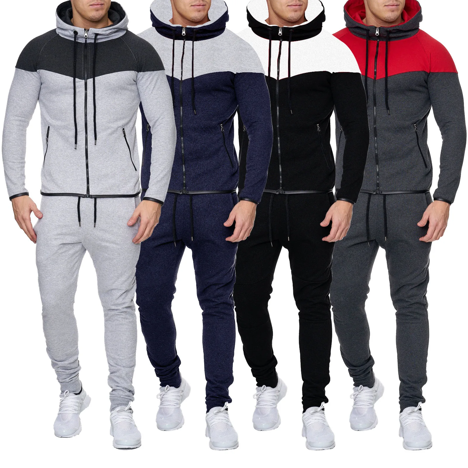 

Bulk Wholesale Tracksuit Men Autumn Winter Thicken Sweatshirt Mens Tracksuit With Pants Brand Sportswear Hoodie Men Track Suits, Customized colors