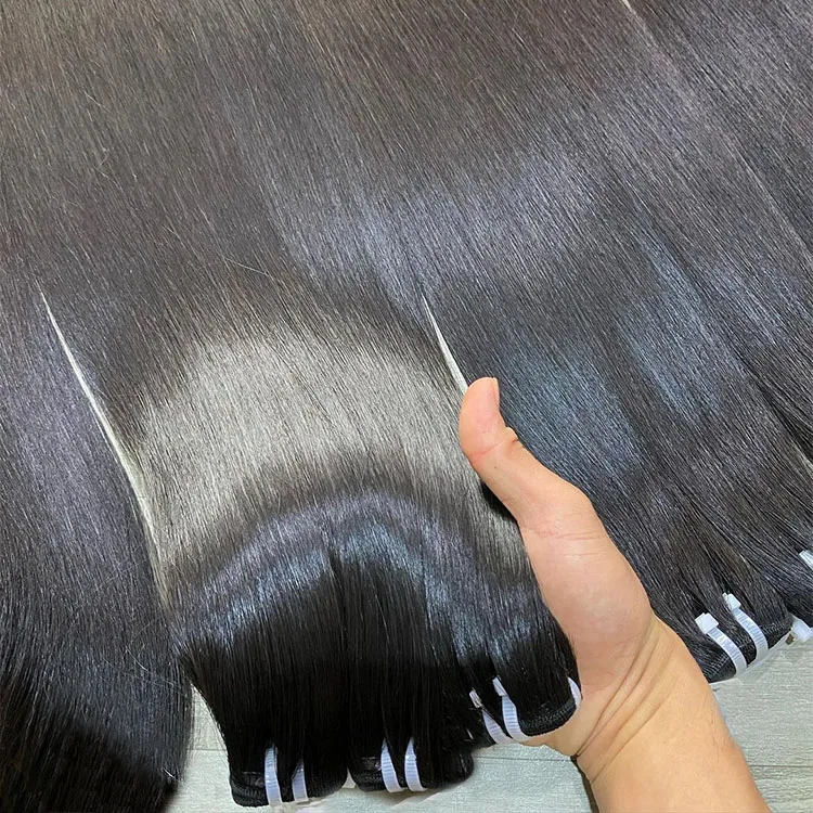 Straight Virgin Human Hair One Donor Hair Bundles Double Drown Extension 100% Straight  Hair Bundles
