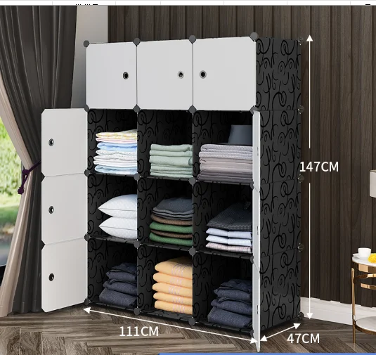 Wardrobe Cheap Living Room Locker New Design Convenient Folding Bedroom Furniture Wardrobe With Shoe Cabinet With Shelf Storage