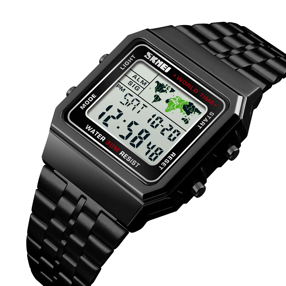 

2018 Latest sport design OEM gold japan movt digital watch water resistant western montre homme relojes