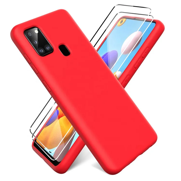 

Top Quality Liquid Silicone With Microfiber Inner Mobile Phone Case For Samsung Galaxy A21