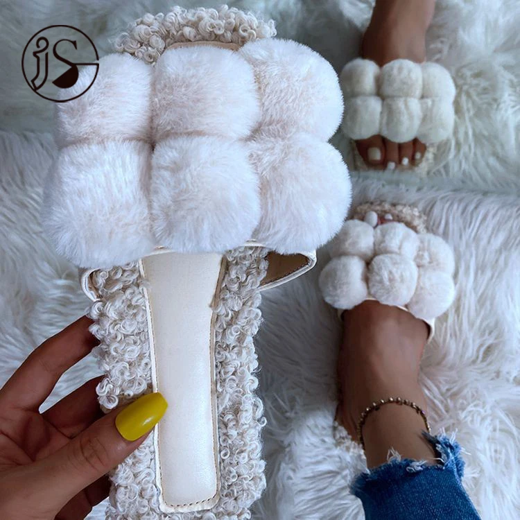 

2021 fashion plush slippers fancy colorful house slippers casual comfort women slippers, Picture
