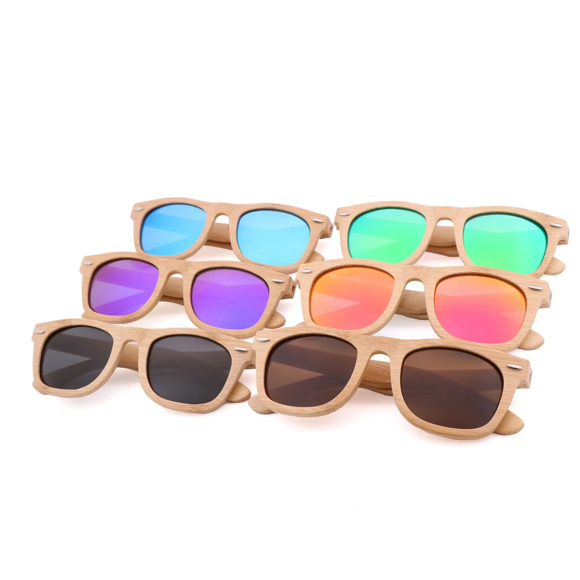 

Excess high quality Handmade fashionable polarized sunglasses black mirror blu ray optifix absorbable bamboo sunglasses for men