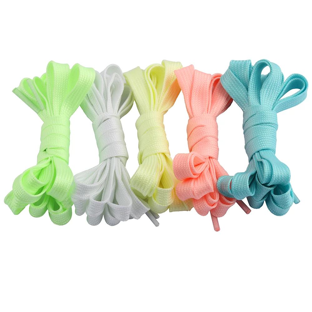 

[16] 100cm Long Luminous Shoestring Fashion Glowing Shoe laces Flat Luminous Shoelaces, 6 different colors