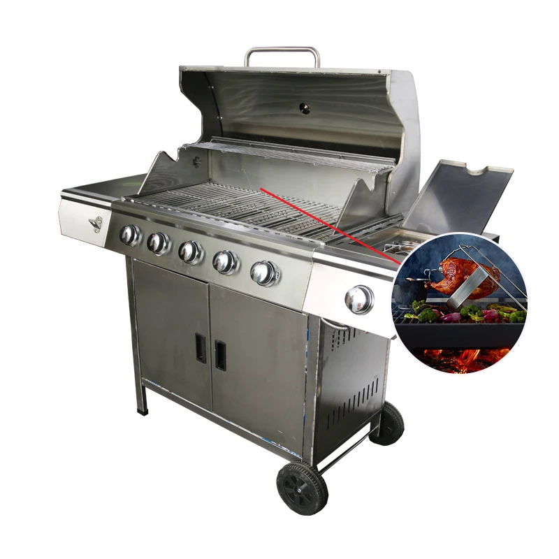 

Outdoor kitchen trolley rotating barbecue parrilla barbecue bbq gas grill