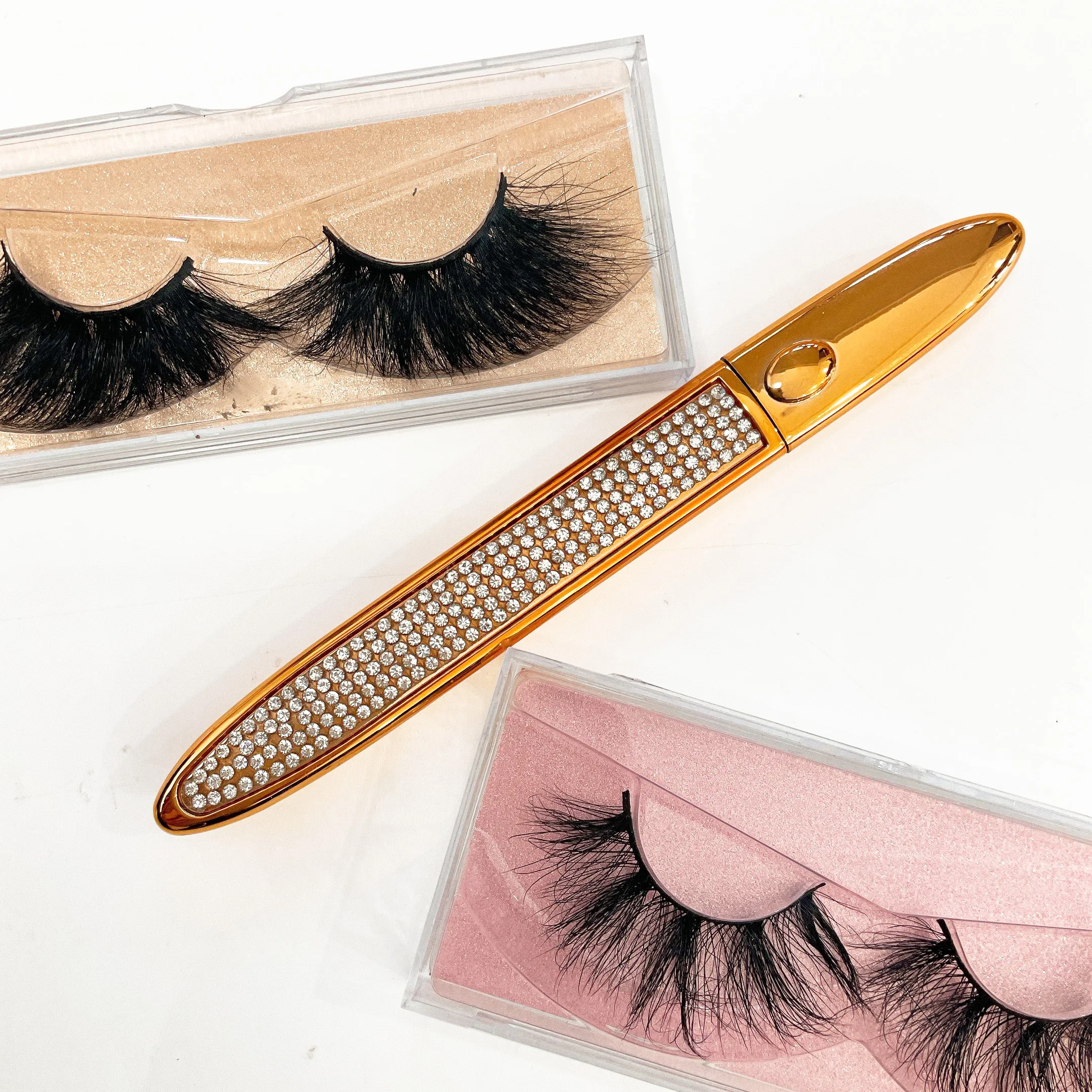 

Wholesale real 3d mink lashes custom 100% mink lashes fluffy eyelashes 25mm 3d mink strip eyelashes, Black