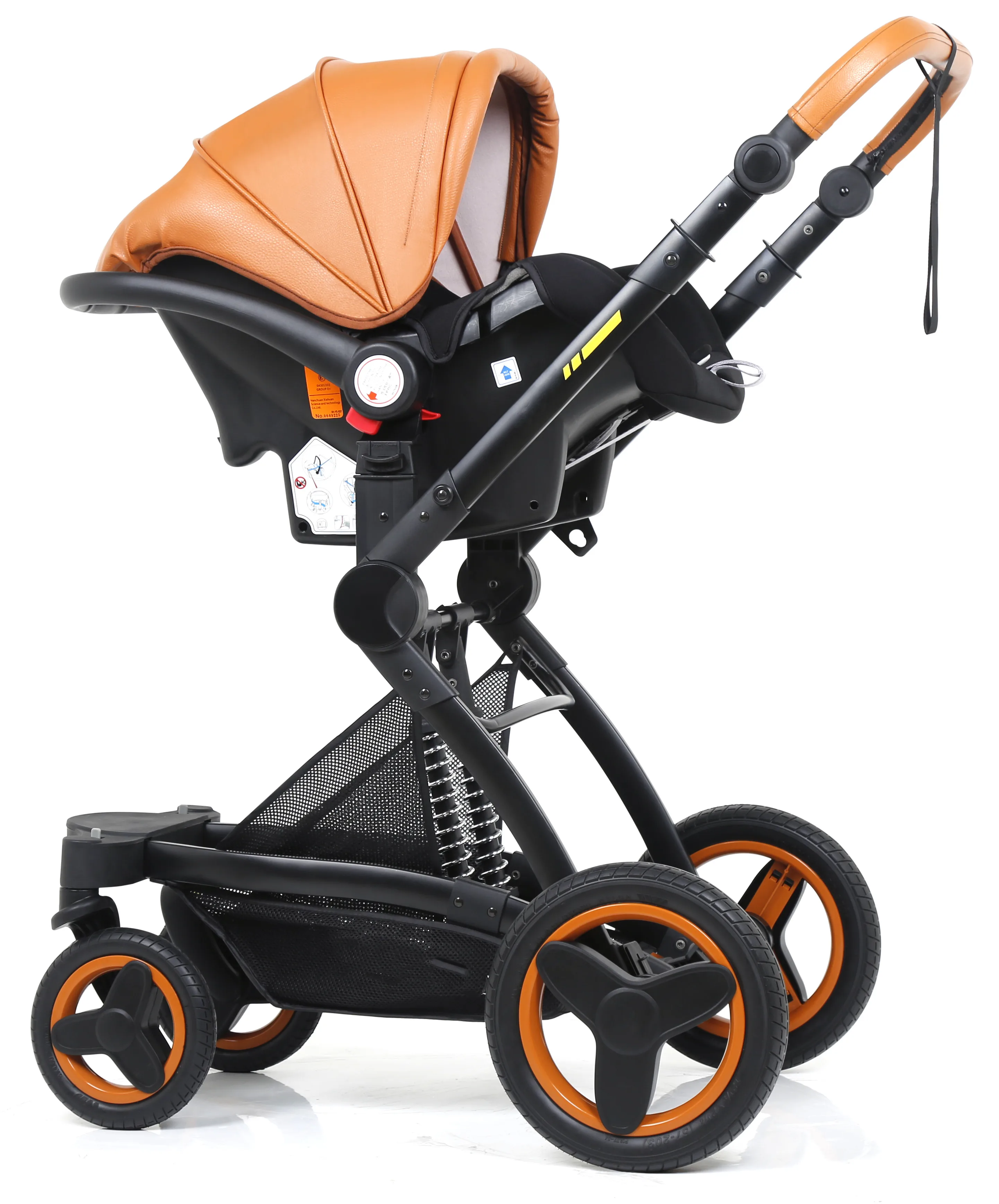 高品质婴儿推车 4 大橡胶轮 pu 皮革婴儿车豪华婴儿车