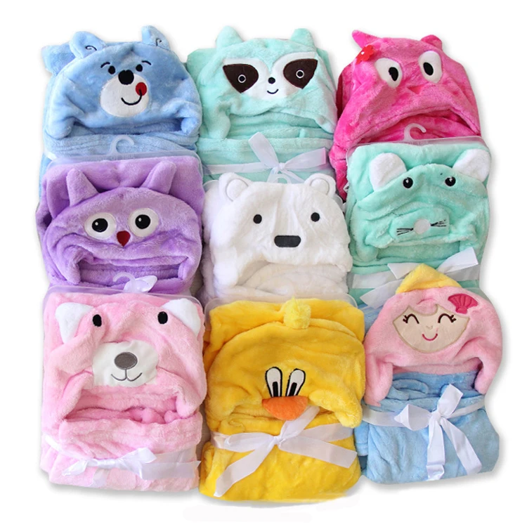 

lovely animal shape flannel fleece baby bath robe
