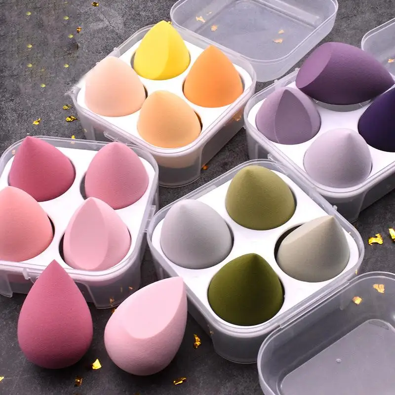 

4 in 1 Latex-free Beauty Sponge Makeup Blender Private Label Real Microfibre Techniques Makeup Sponge, Multiple colors