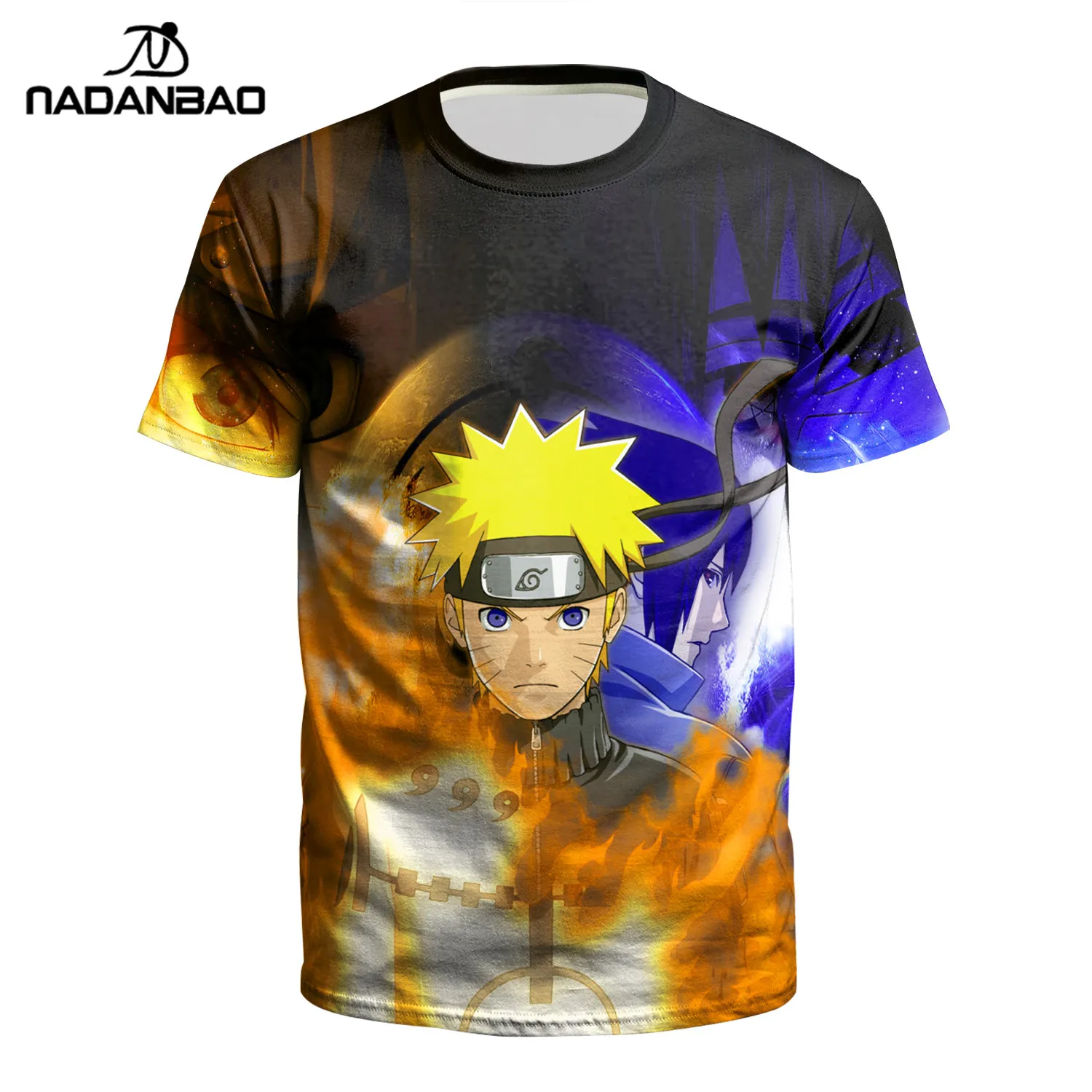 

NADANBAO 2021 t shirts wholesale anime naruto digital 3d printing OEM service custom printing couple short-sleeved t-shirt