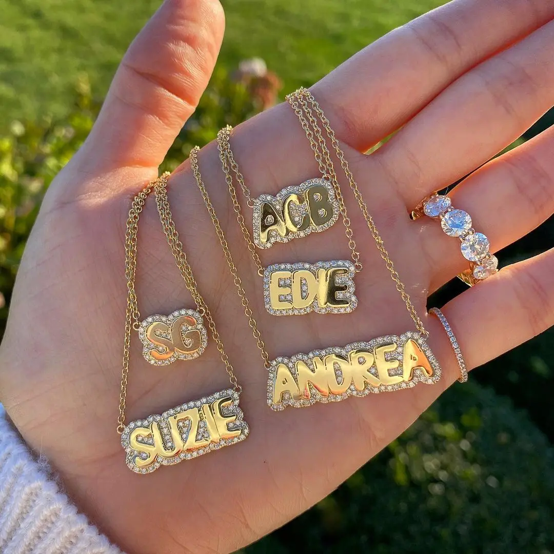 

Comlor OEM Emerald Cut Necklace Crystal Custom Enamel Gold Plated Necklaces Initial Name Alphabet Beach Initial Necklace, Multi colors