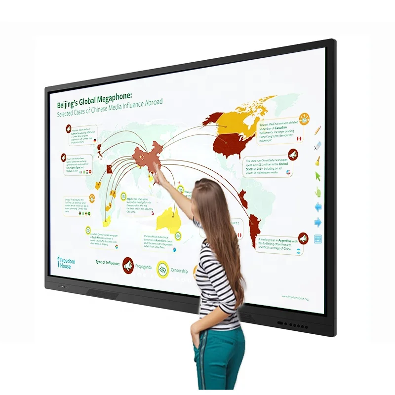 20 Point Lcd Touch Interactive Whiteboard Cutting Smart Board For Meeting Room