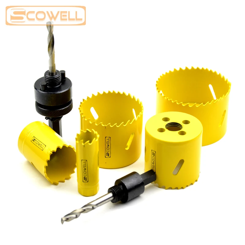 

10pcs / lot SCOWELL HSS Bi-metal M3 Deep hole saw Cutter Blades Holesaw Bits Crown Saw