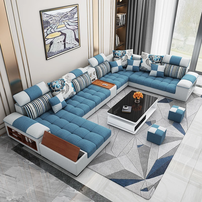 Modern Deco Most Popular Cheap Aqua Combination Couch Sofa - Buy Aqua ...