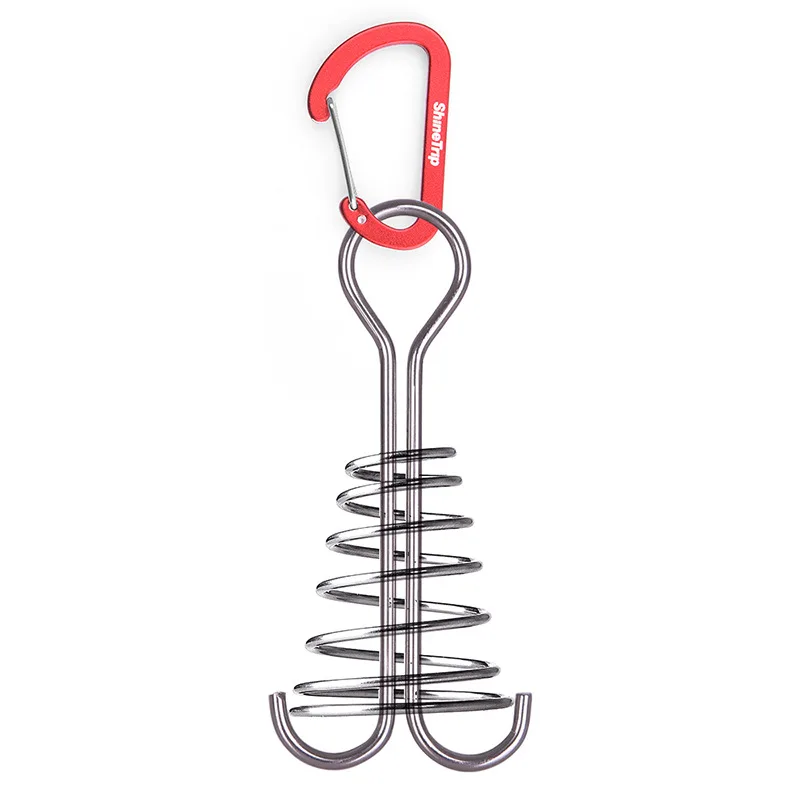 

Shine Trip Outdoor Camping Tent Wind Rope Buckle with Aluminum Alloy Wire Spring Hook Curtain Pallet Outdoor Accessories, Customized color
