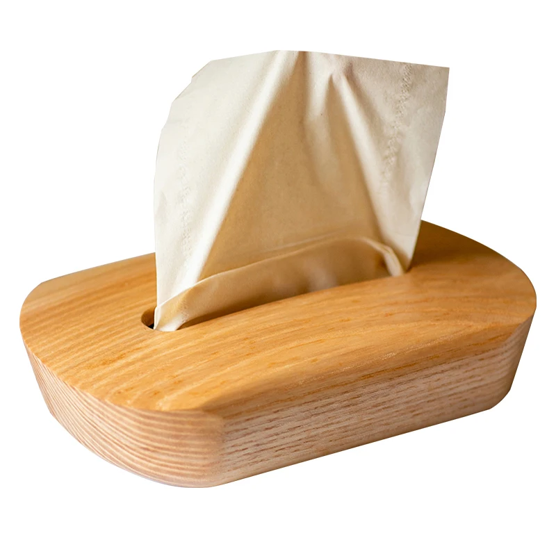 

Wholesale paper box household tissue paper napkin storage box solid wood tissue box