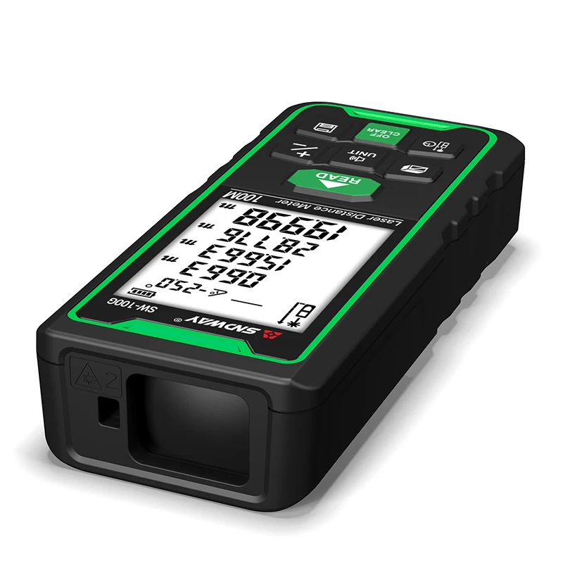 
SNDWAY Laser Distance Meter Green Rangefinder 100m 70m 50m Outdoor Range Finder with tilt angle 