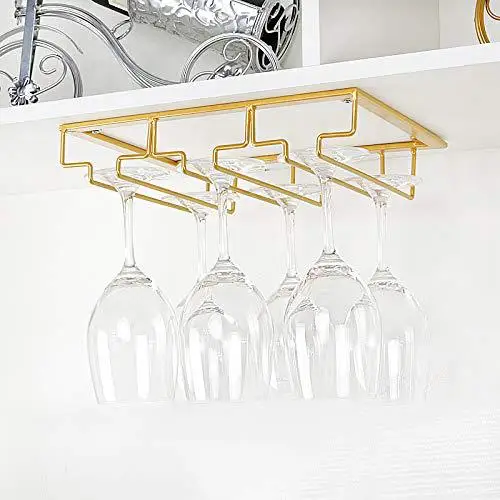 

Wholesale Under Cabinet Wine Glass Hanging Rack 4 Colors Luxury Wine Glass Rack Under Cabinet