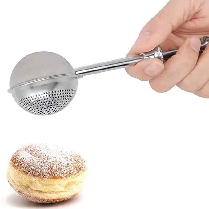 

Flour Duster for Baking spring Handle Stainless Pick Up Dust Flour Sifter Dusting Wand Sugar Flour Spices, Silver