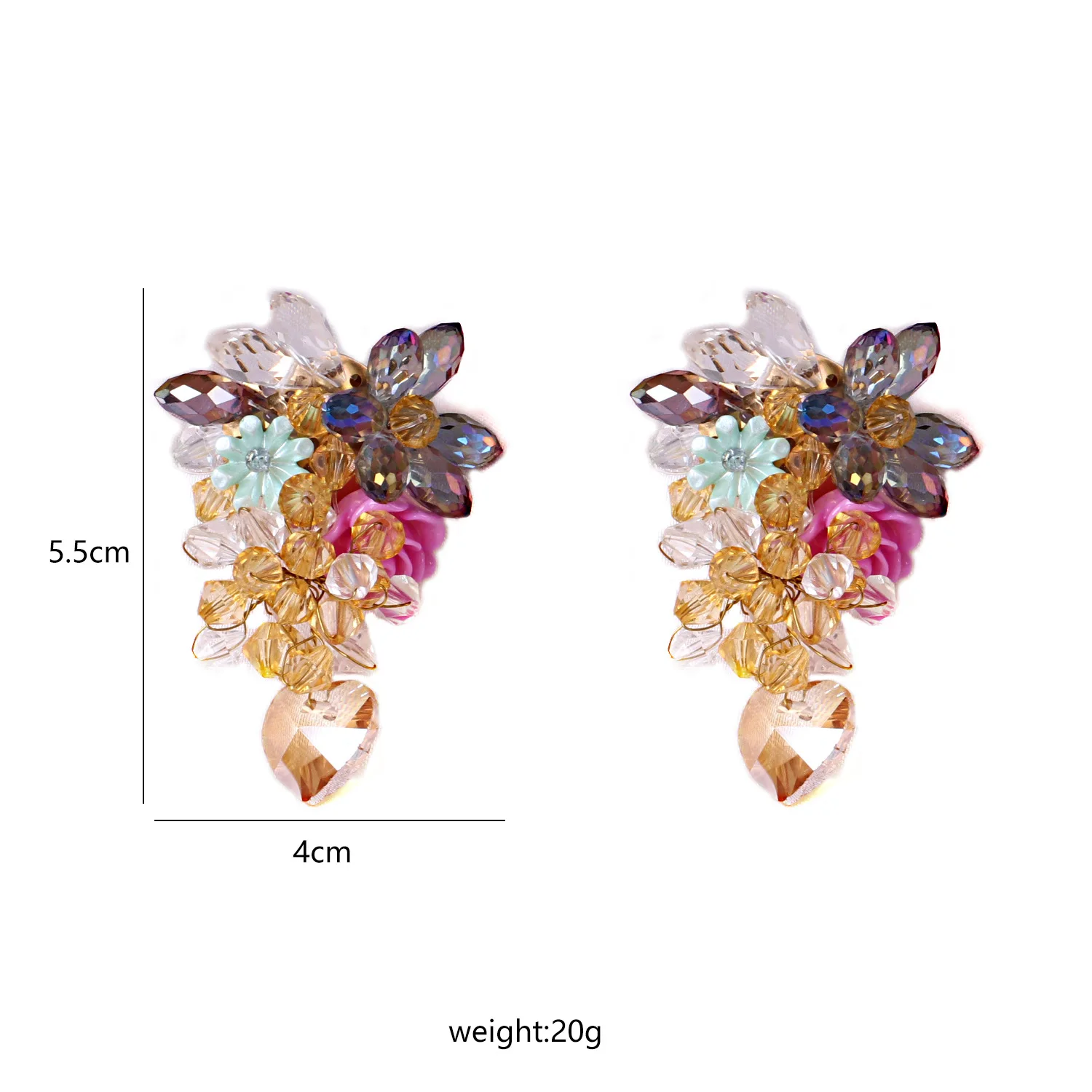 multi color crystal earrings