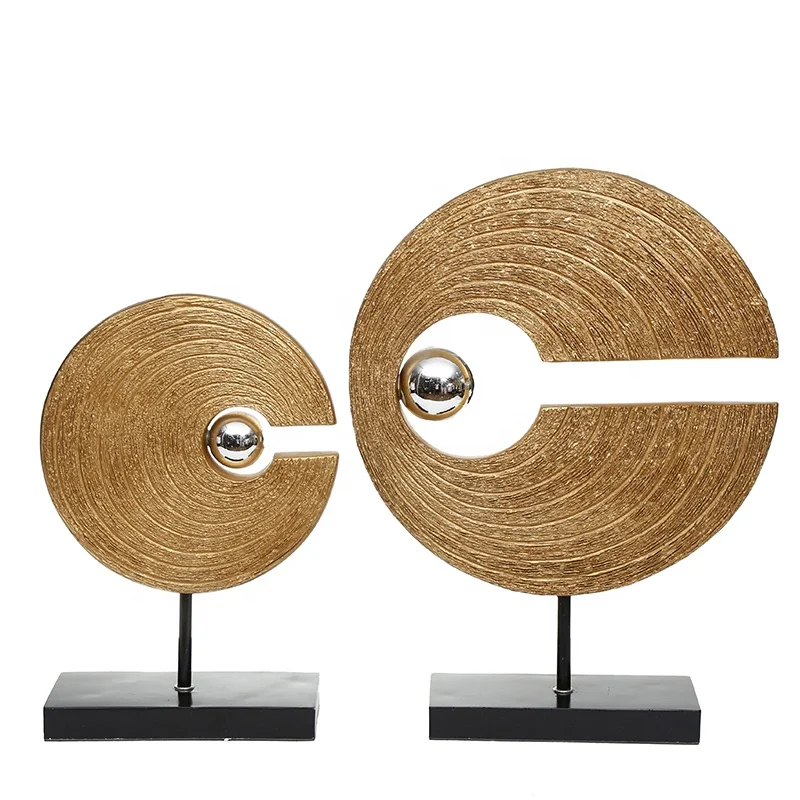 

Wholesale two different size Popular art craft resin epoxy resin modern Gold disc lady figurine ornaments for home decor, As pictures
