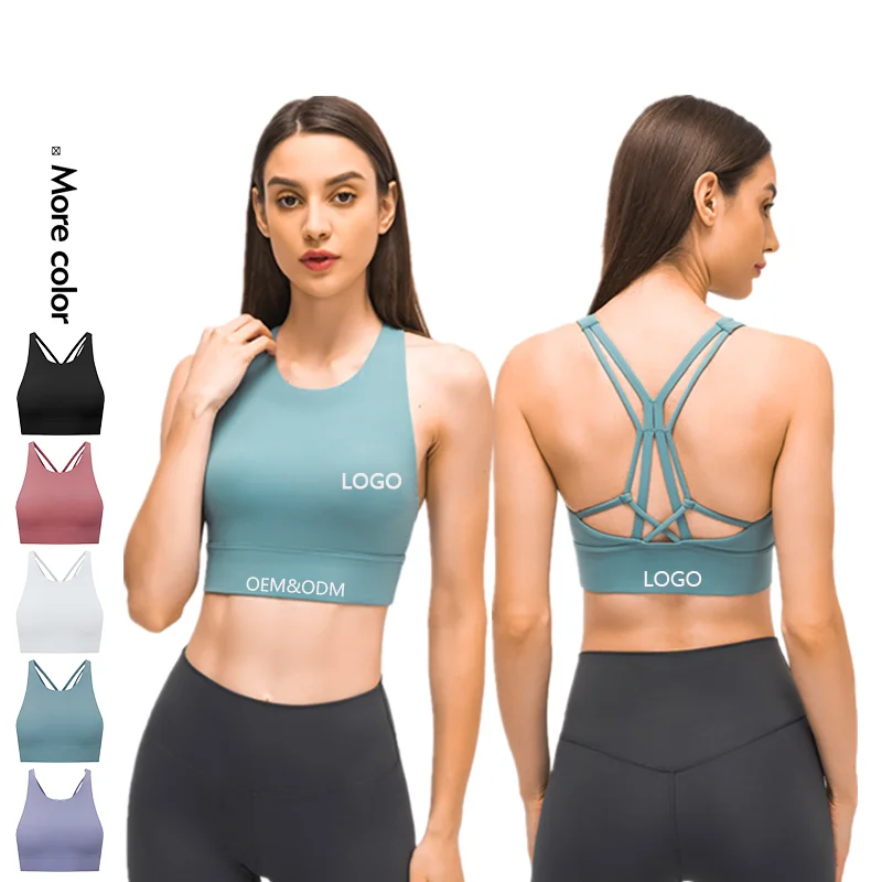 

Xsunwing custom LOGO women sexy yoga clothing Soft Seamless ladies Jogging Workout Fitness Apparel Activewear sport bra crop top