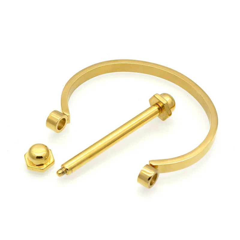 

2021 New Jewelry D Shaped Titanium Steel Horseshoe Barbell Buckle Bangle Woman Clasp Screw Bracelet, Customized
