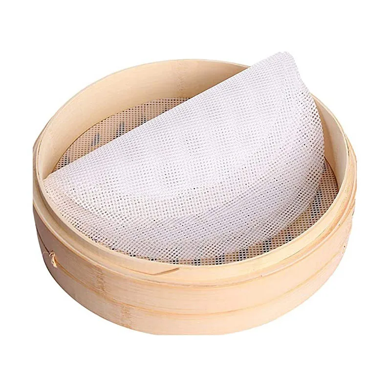 

Non stick Silicone Steamer Liners Mesh Mat Pad Steamed Buns Dumplings Baking Pastry Dim Sum Mesh, White