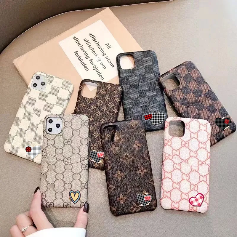 

Luxury Leather Designer Card Pocket Phone Cases Back Cover for iphone 12 11 pro xs max xr se Phone Case with Card Holder, 7 colors available