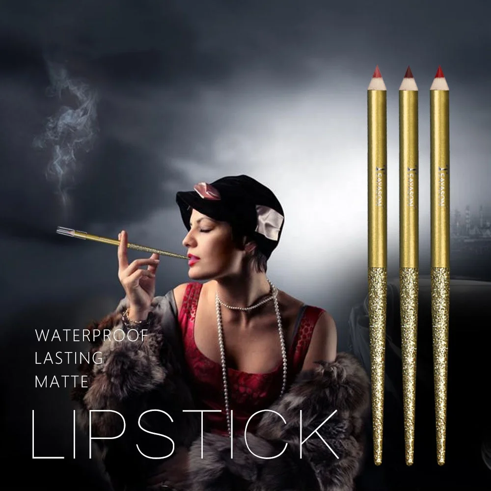 

Matte Lip Liner Long Lasting Waterproof Vampire Color Pink Red Lipstick Pen Lip Pencil, 6 colors