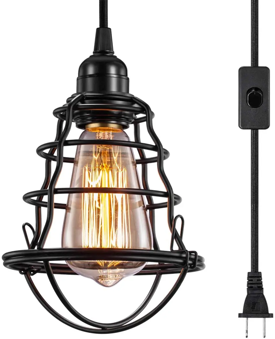 Industrial Pendant Light bulb E26 E27 Base Adjustable Pendant Lamp Fixture for Home Lighting