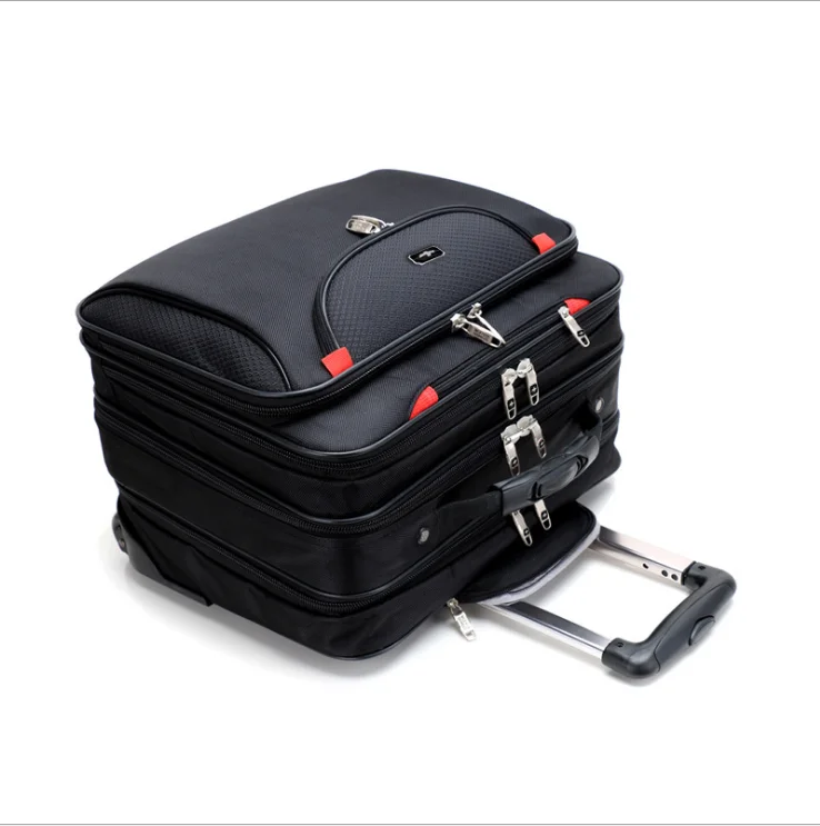 

High quality suitcase 16 inch boarding luggage on wheels Oxford trolley Case Portable luggage Business valise Computer trip bag