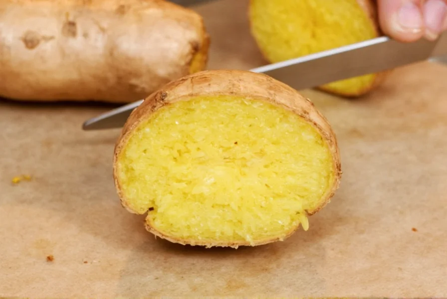 Fresh ginger root being sliced for tea preparation showing the fibrous interior