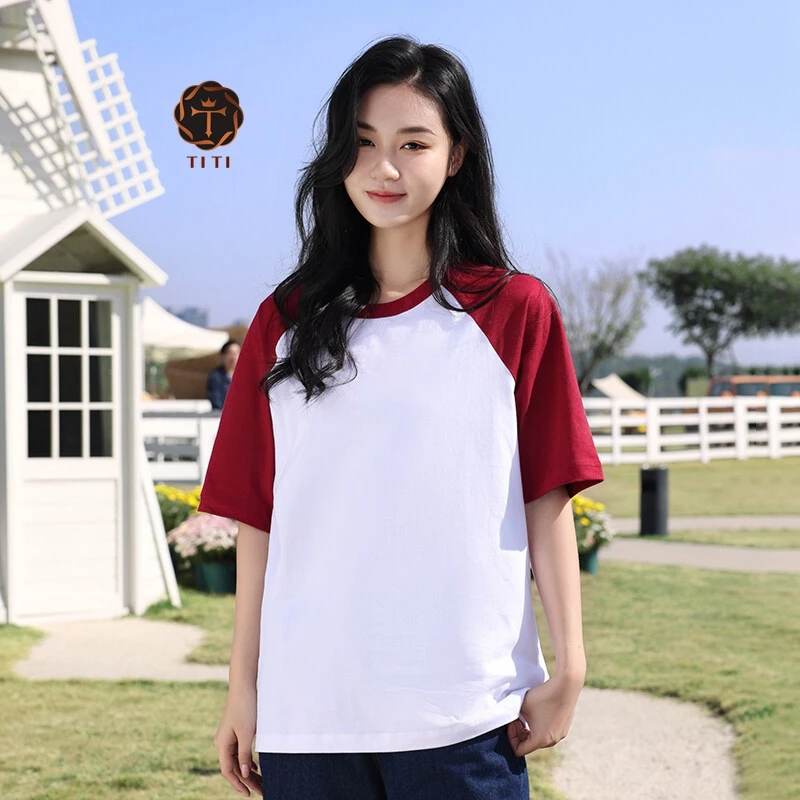Customized Logo Contrast T-shirt Unisex 200GSM Pure Cotton High-quality Soft Men's T-shirt