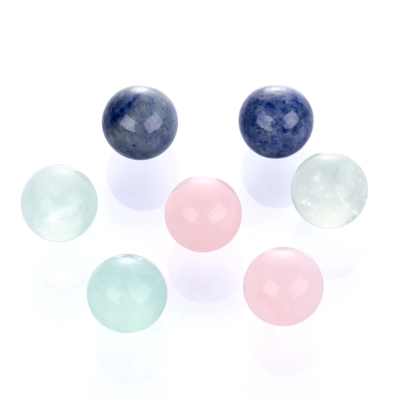 

No Hole Undrilled Natural Gemstone Round Beads, Loose Beads Stone Charms for DIY Jewelry Making