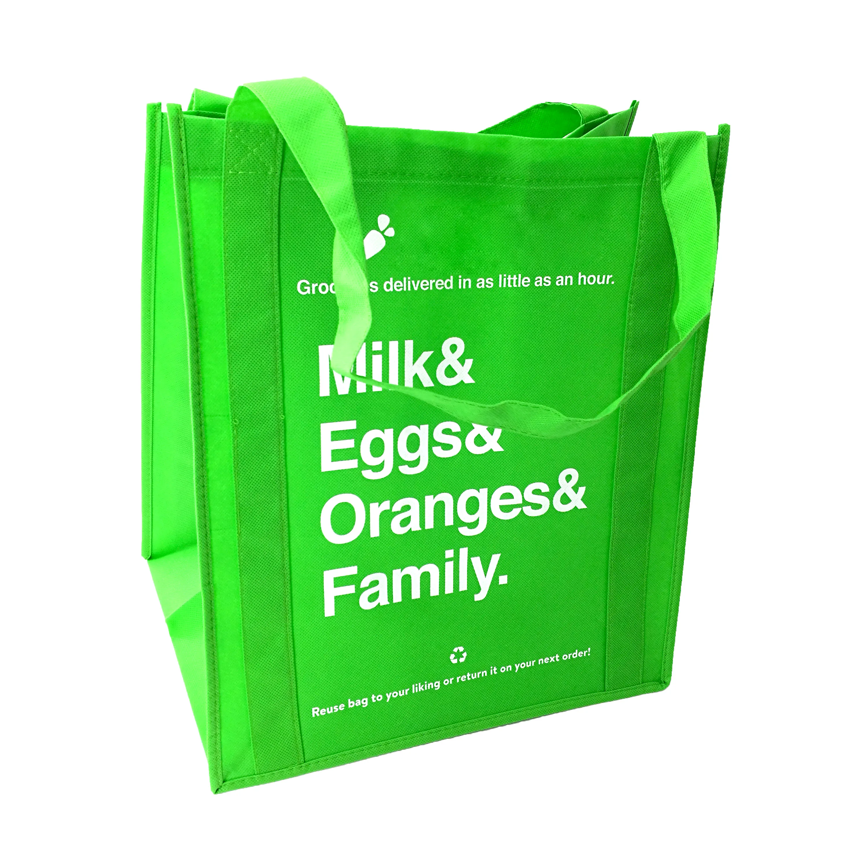 reusable custom logo polypropylene shopping foldable non woven