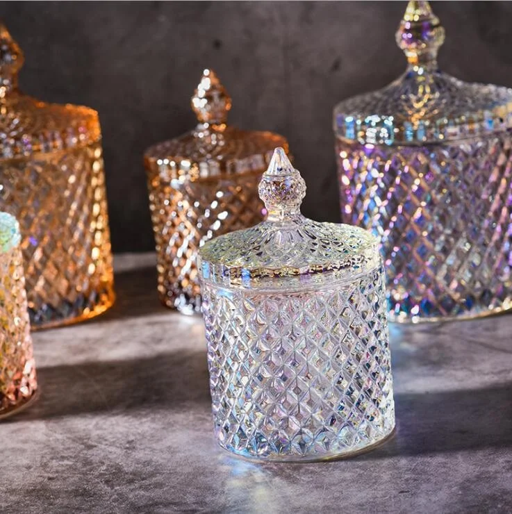 

Large Size Embossed Decorative Glass Candy Box