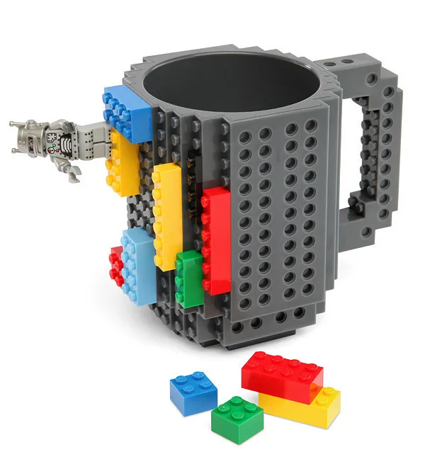 

ST wholesale cheap promotional DIY Build-on Brick Plastic Funny Building Blocks Lego Coffee Mug Tea Cup Mug for kids Gifts, As a picture/ custom
